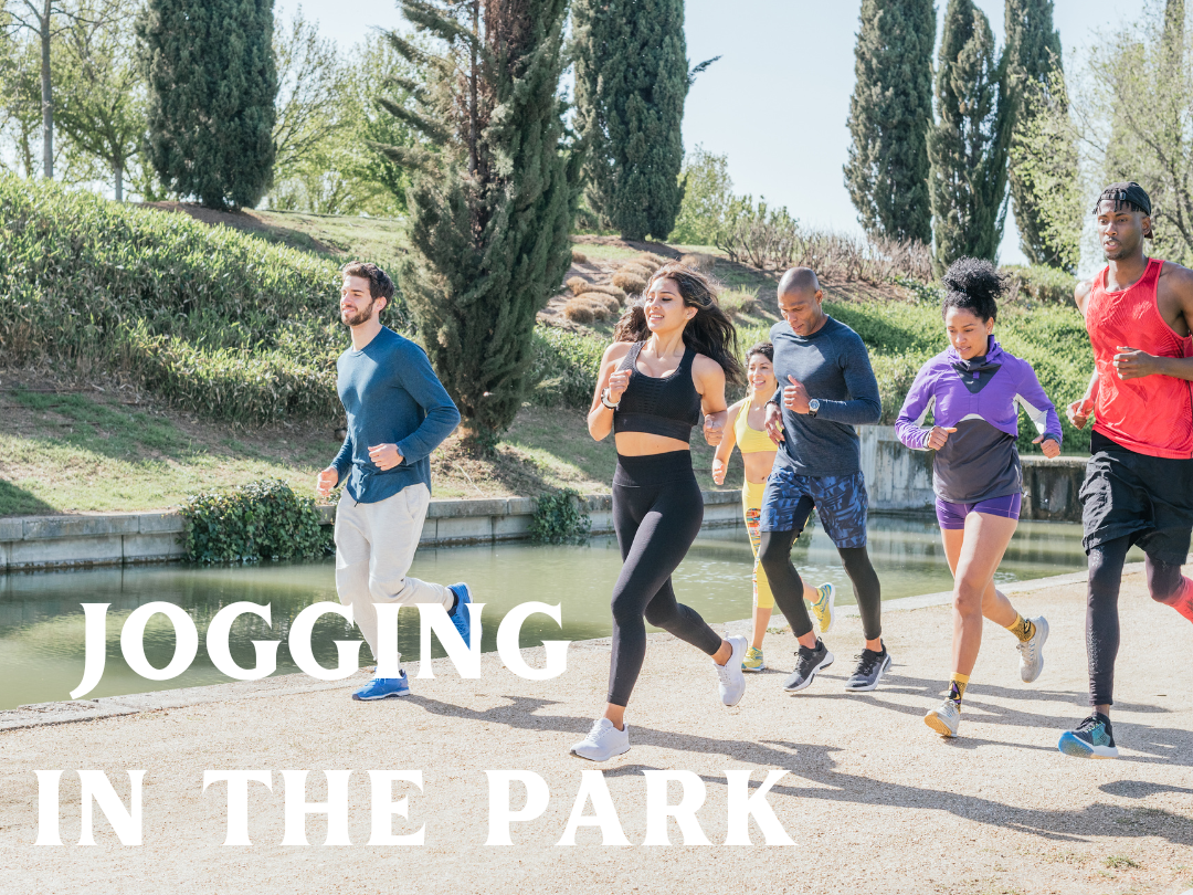 people jogging in the park